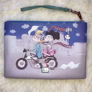 Love Moschino saffiano leather wristlet